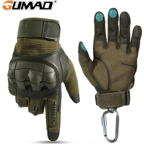Military Tactical Gloves PU Leather Full Finger Glove Airsoft Paintball Bicycle Hunting Hiking Cycling Men Mittens Fingerless