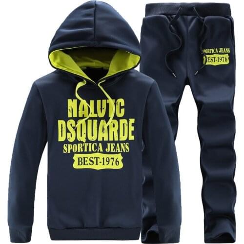 Sets Tracksuit Men Character Design Hooded Sweatshirt Drawstring Outfit Sportswear 2020 Male Suit Pullover Two Piece Set Casual