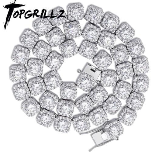10MM Quality Prong Set Big Size Solitaire Tennis Chain Necklace Mens Iced Out Bling CZ Charm Hip Hop Fashion Jewelry 18" 22"