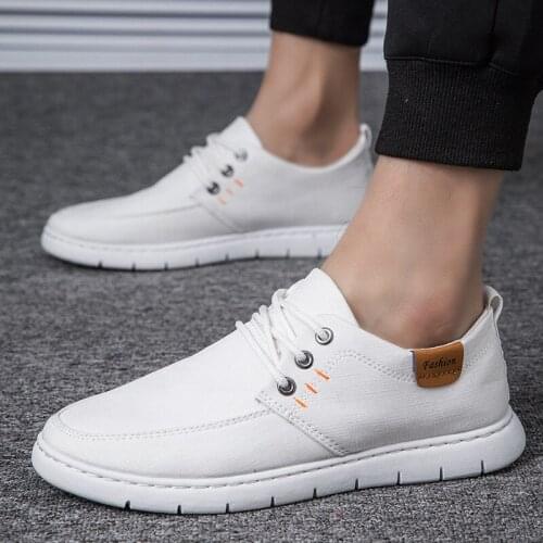 Men Shoes Fashion Canvas Loafers Breathable Autumn Lace Up Comfortable Casual Shoes Outdoor Men Sneakers Shoes Plus Size 39-44