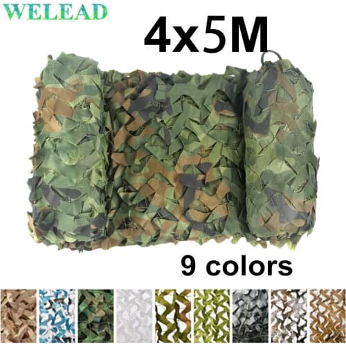 WELEAD 4x4M Reinforced Camouflage Net Military White Blue Sand Black 4x4 4*4 4*4M for Garden Hide Shade Concealment Mesh Awning