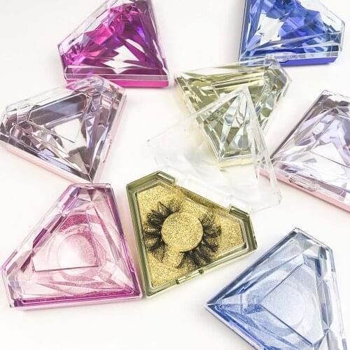 1 Tray Diamond False Eyelash Packaging Box Fake 3d Mink Eyelashes Boxes Faux Cils Magnetic Case Lashes Empty