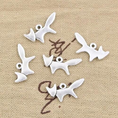 20pcs Charms Lovely Fox 20x10mm Antique Making Pendant fit,Vintage Tibetan Bronze Silver color,DIY Handmade Jewelry