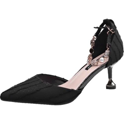 2020 new pointed sexy high heels shallow mouth stiletto wild breathable fashion single shoes female ol high-heeled shoes U14-09