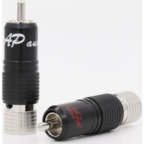 4pcs RCA Plug Rhodium Plated Audio Video Adapter Connectors locking for audio RCA plug