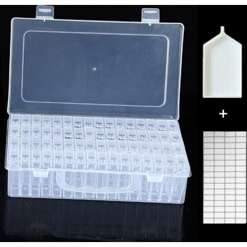 64 box Dismountable diamond painting Accessories Diamond Embroidery Cases PP plastics Box Organizer Home Storage boxes