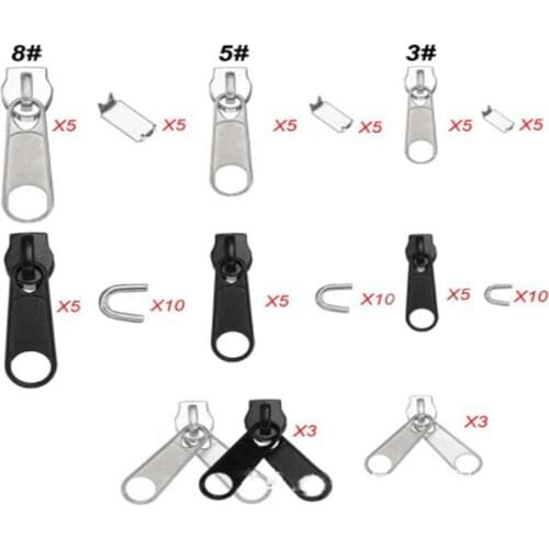84pcs Zipper Repair Replacement Kit zip heads for repairing clothing pants tents bags Metal Zip Head Accessories Tool Universal
