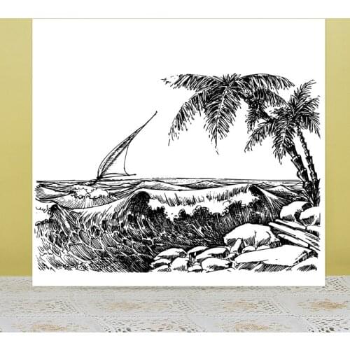 AZSG Surfing at sea Clear Stamps For DIY Scrapbooking/Card Making/Album Decorative Silicone Stamp Crafts