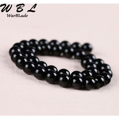 WarBLade High Quality Natural Stone Black Beads4/6/8/10/12/14 mm Round Loose Stone Beads For DIY Bracelet Jewelry Making