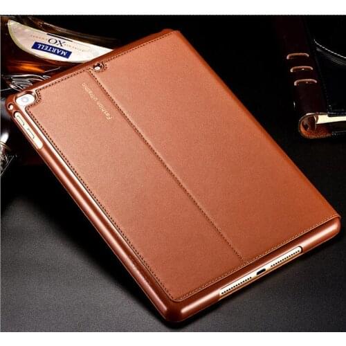 Nice real Premium genuine leather case for apple iPad 2017 2018 9.7 inch air 1 2 cover case turn on/off protective smart case