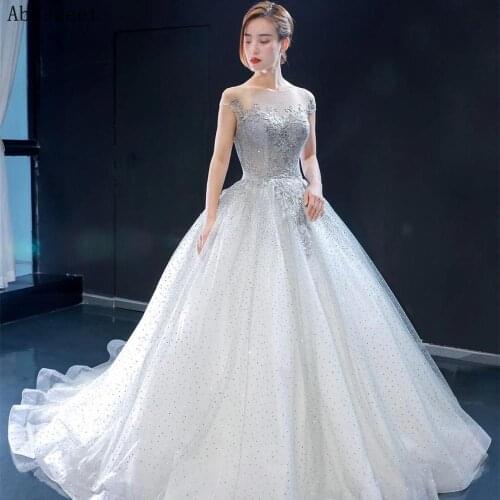 DD JYOY Elegant Ball Gown Evening Dress Long Shining Beading Small Train Long Formal Prom Party Gown Women Wear