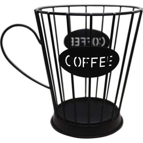 Coffee Pods Holder Coffee Capsules Storage Basket Kitchen Counter Storage Holders for Espresso Capsules (Small) -Black