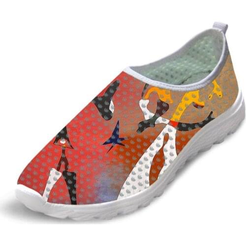 Design Man Summer Causal Flats Shoes Man Sneakers Mesh Lace Up Shoes Animal Abstraction Painting Art Print Man Leisure Shoes