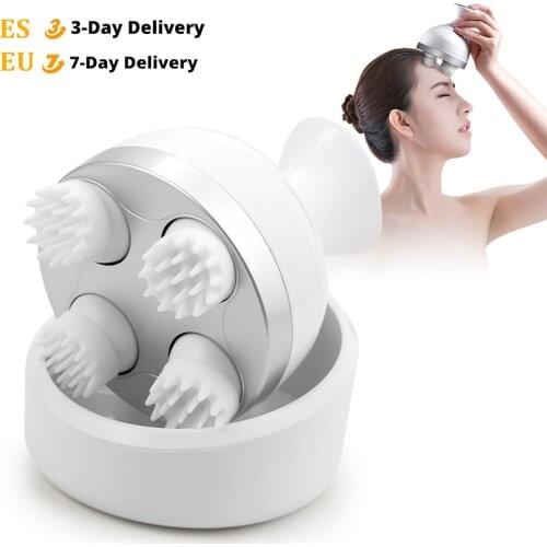 Electric Head Massager Wireless Scalp Massager Waterproof Body Massage Health Care Shoulder Neck Deep Tissue Kneading Massage