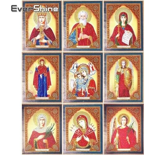 EverShine 5D Special Shape Special Diamond Painting Religious Icon Cross Stitch Diamond Embroidery Full Set Painting Rhinestones