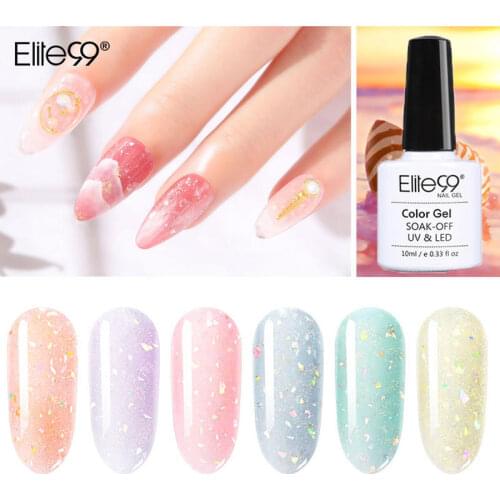 Elite99 10ml Crystal Shell Gel Nail Polish Soak Off Shimmer Glitter Gel Polish Vernis Semi Permanent Hybrid Varnish For Nail Art