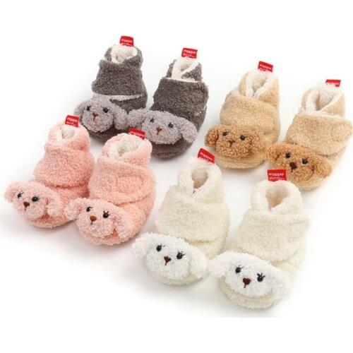 Fashion Baby Boy Girl Socks Solid Prewalkers Booties Cotton Winter Soft Anti-slip Warm Newborn Infant Crib Shoes Moccasins