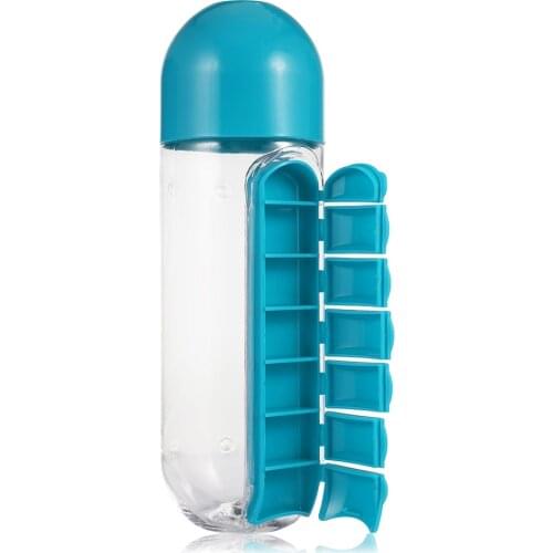 Pill Box Organizer Outdoor Sports Drinking Bottles Medicine Vitamins Nutritional Storage Case Hiking Water Bottle Pill Container