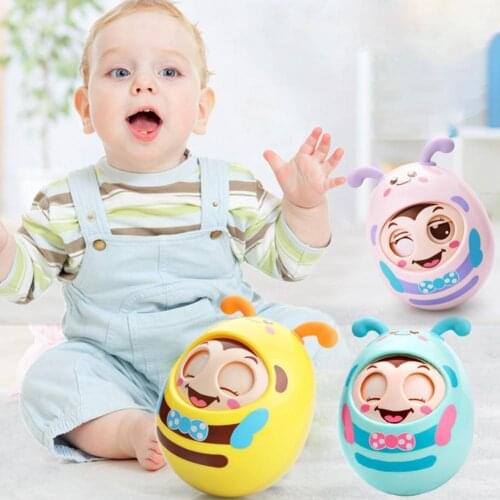 Creative Novelty Bee Tumbler Toy Funny Smooth Cartoon Bee Winking Tumbler Baby Toy Lovely Animals Roly-poly Toddler Toys