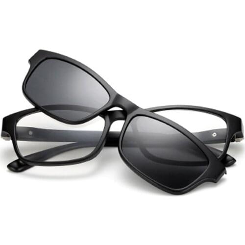 Samjune Magnet Polarized Sunglasses Polaroid Clip Mirrored Clip on Sunglasses clip on glasses Men Custom Prescription Myopia