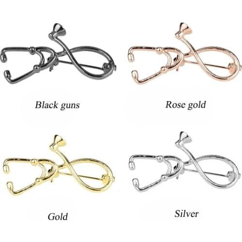 Doctor Nurse Stethoscope Brooch Medical Jewelry Enamel Pin Men Woman Backpack Sweater Denim Jackets Badge Lapel Pin Jewelry