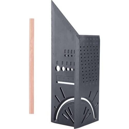 Multi-Function Square 45 Degree 90 Degree Ruler 3D Woodworking Stop Type Gauge Stop Point Ruler Angle Measurement Square Ruler