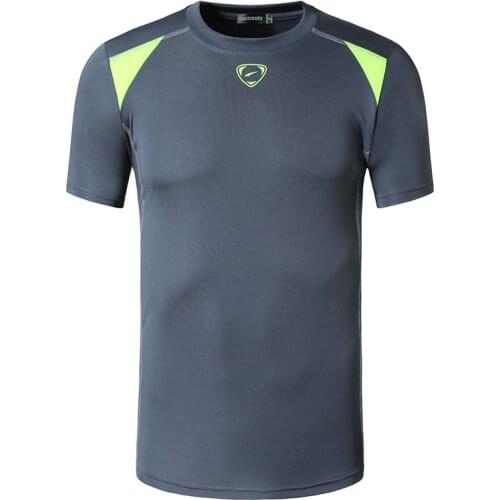 Jeansian Mens Sport Tee Shirt Tshirt T-Shirt Tops Running Gym Fitness Workout Football Short Sleeve Dry Fit LSL1058 Gray