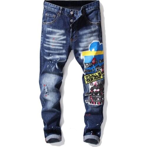 Pantalon Homme Jean 2020 New Design Denim Mens Jeans Hip Hop Ripped Skinny Jeans For Men