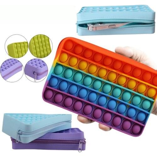 New Pop Its Push Bubble Fidget Toys Pencil Case Children Stress Relief Squeeze Toy Antistress Soft Squishy Kids Toys Gift поп ит