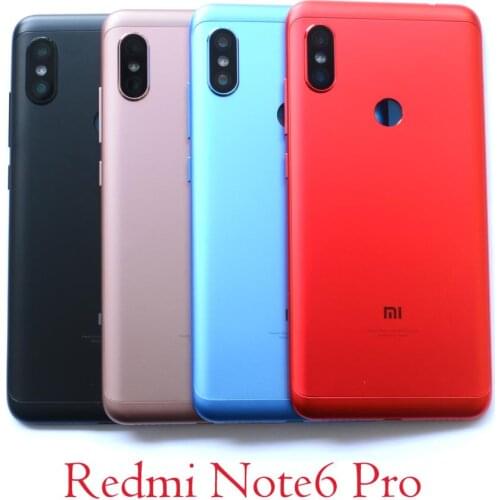 Original New Rear Back Battery door Cover Housing with camera lens for Redmi Note6 Note 6 pro Dual camera AI 636 CPU 6.26"