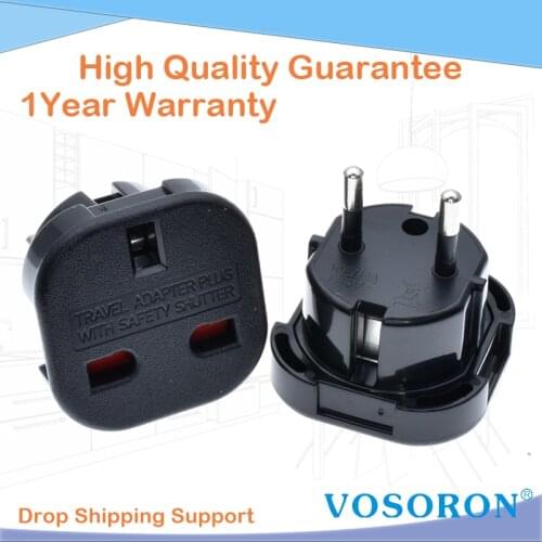 2 Pin Wall Plug Electrical Socket UK TO EU EUROPE EUROPEAN Universal Travel Charger Adapter Plug Converter 10A/16A 240V