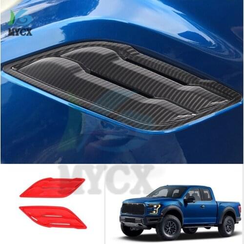 Fit for Ford Raptor F-150 2017 2018 2019 2020 Car Accessories ABS Car Side Wing Fender Air Guide Vents Frame Trim 2pcs