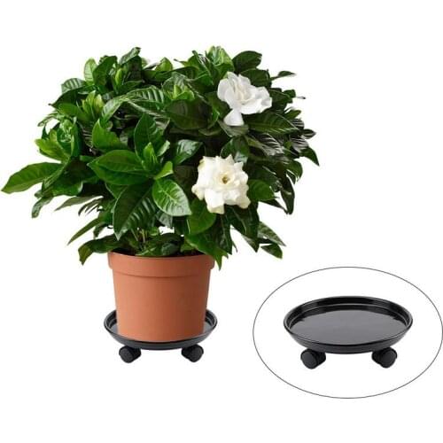 Plant Caddy Rolling Potted Plant Stand With Universal Wheels Round Plastic Tray Heavy Duty Flower Pot Rack Flower Pot Tray