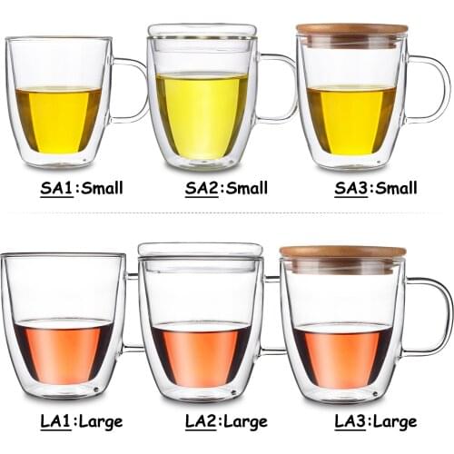 Practical Double Wall Heat Resistant Glass Teacups Coffee Water Wine Mugs (1PC)