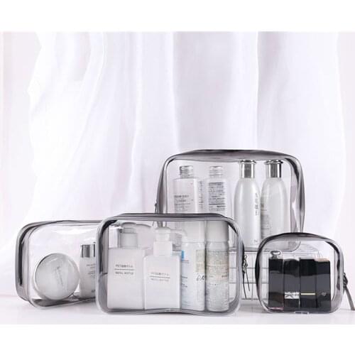 Transparent PVC Storage Bags Travel Organizer Clear Makeup Bag Beautician Cosmetic Bag Beauty Case Toiletry Bag Wash Bags