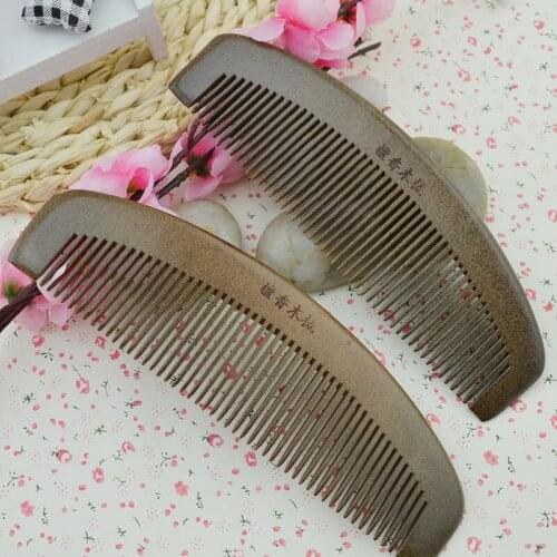 1PC Anti-static Head Sandalwood Wooden Combs Fashion Hair Comb Hairbrush with Handle Massager Chinese Traditional Haircut Tool