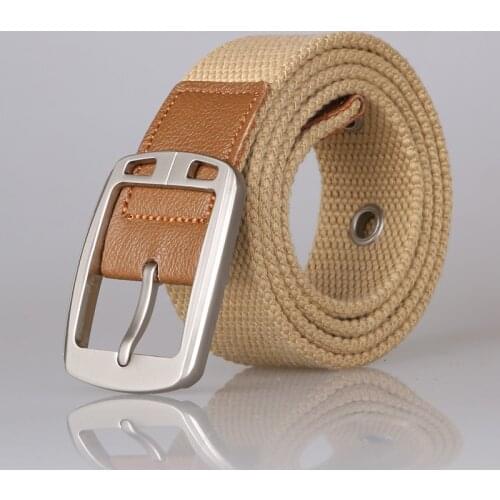 Canvas Belts Khaki/green/blue/black Men Belt with Alloy Buckle Men Casual High Quality Belt 100cm/100cm/125cm