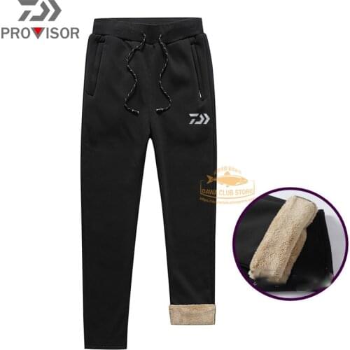 Fishing Pants DAIWA Fishing Pants Winter Mens Outdoor Padded Plus Velvet Fishing Pants Sports Running Pants Fishing Pants