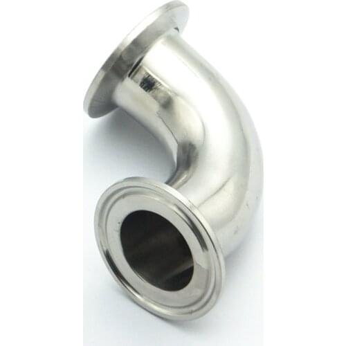 2-1/2" 63mm OD 304 Stainless Steel Sanitary Ferrule 90 Degree Elbow Pipe Fitting For Home Brew Homebrew Fit 2.5" Tri Clamp