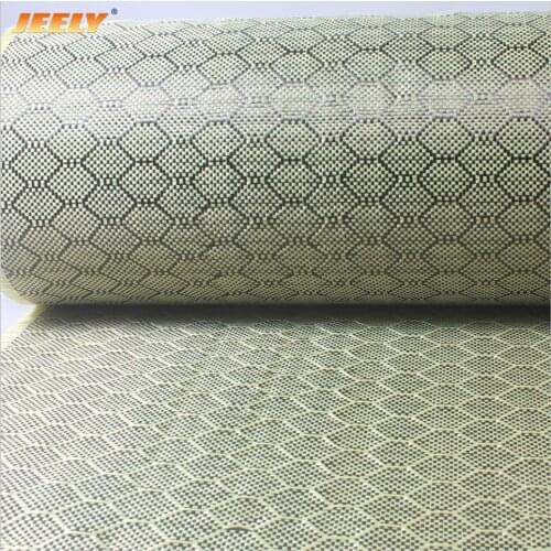 Hexagonal 3K Carbon Fiber with 1500D Aramid 200gsm Honeycomb Woven Carbon Fiber Fabric 1m Width