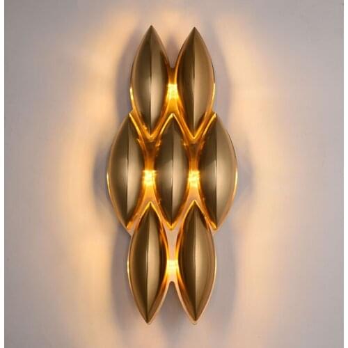 Bedroom Sconce LED Wall Lamp Nordic Fashion Iron Wandlamp Back Mirror Light Fixtures Living Room Aplique De Pared Home Lighting