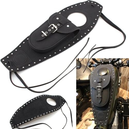 Motorcycle Fuel Gas Tank Bag Motor Tank Pad Cover For Harley Sportster 883 1200 Forty Eight Dash Console Center Pouch Black Bag