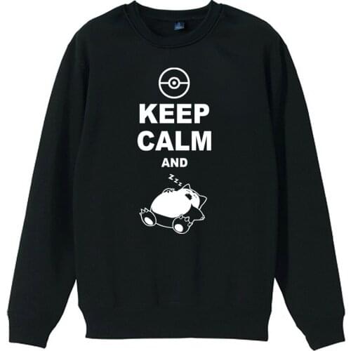 Boy Man Men Crew Neck Sweatshirt Cartoon Totoro Keep Clam And Sleep Teenager Pullover Fleece ZIIART
