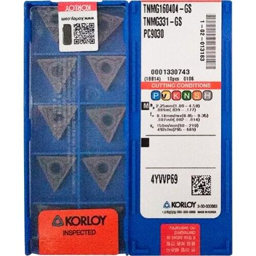 TNMG160404-GS PC9030 100% KORLOY Original carbide insert with the best quality 10pcs/lot free shipping