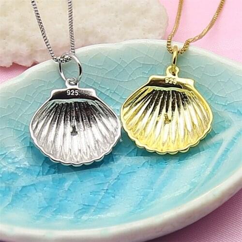 Oyster Shell Shape Pendant Base Mountings Findings Jewelry Settings Parts for Pearls Beads Stones Crystal Agate Coral, 10pcs/lot