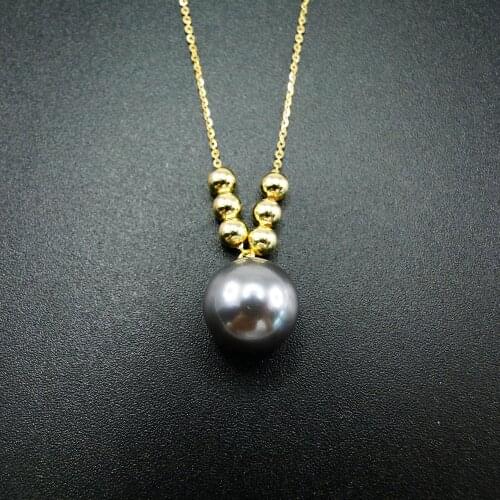 Beautiful Natural Pearl Necklace 925 Sterling Silver Jewelry 12mm Pearl Womens Necklace for Gift