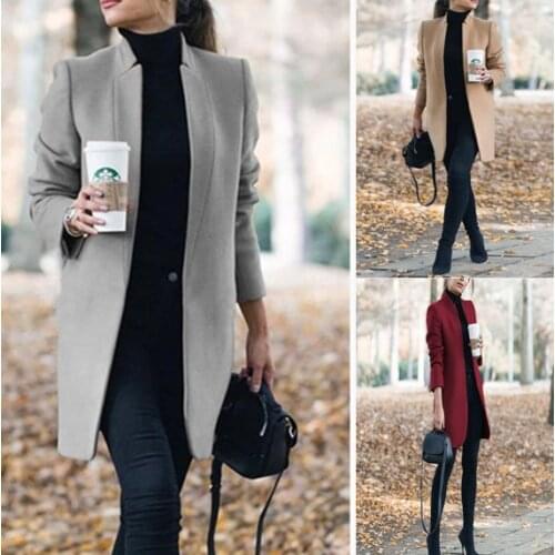Winter Coats and Jackets Women 2020 Plus Size Long Wool Coat Warm Korean Elegant Vintage Coat Female Cloak Cape Khaki Jacket