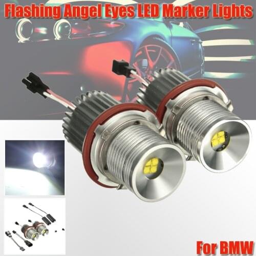 1Pair 40W Car Flashing Angel Eyes LED Marker High Power Light Lamp H8 Bulb For BMW E39 E60 E61 E65 E66 E83 E87 63126904048