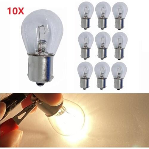 10X S25 Bulb BA15S 12V 21W 382 P21W 1156 Clear/Amber/Red Color 1157 BAY15D Auto Stop Glass Bulb Car Brake Lamp