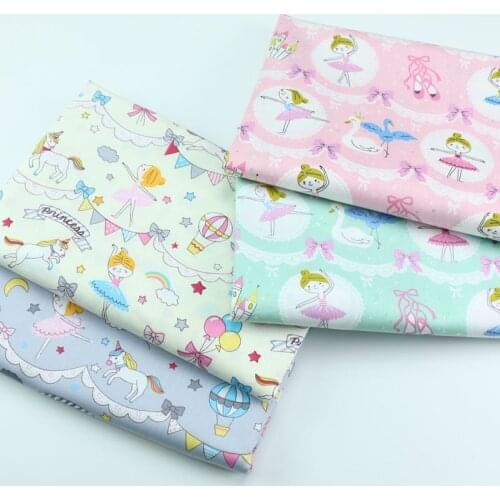 160cm*50cm Swan Lake Princess Bow cotton fabric DIY bedding apparel dress patchwork fabric kids handwork cotton cloth tecido